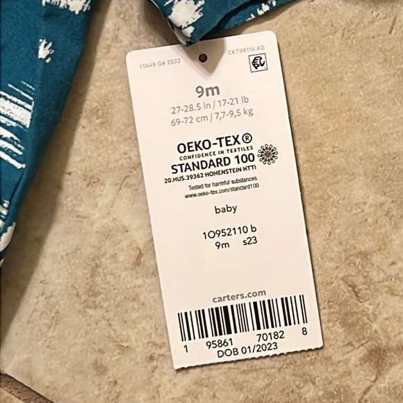 NWT Carter’s One Piece Shortall - Picture 4 of 6